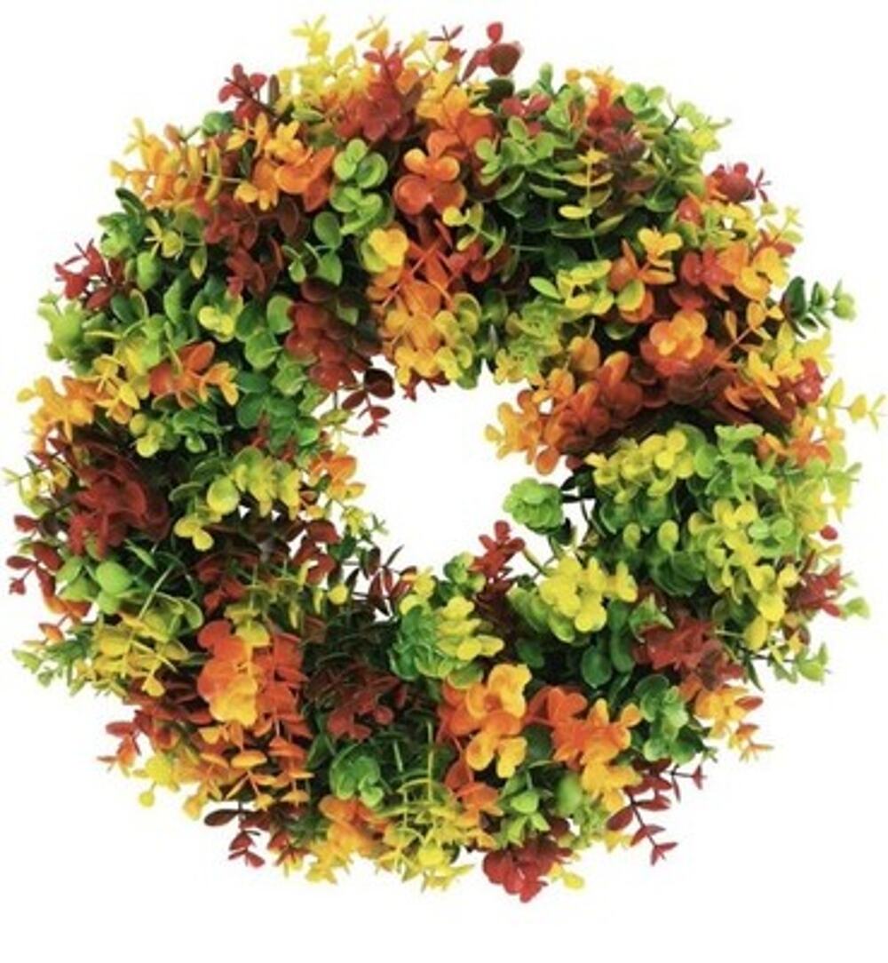 16 Inch Autumn Artificial Wreath - Fall Decorations for Thanksgiving